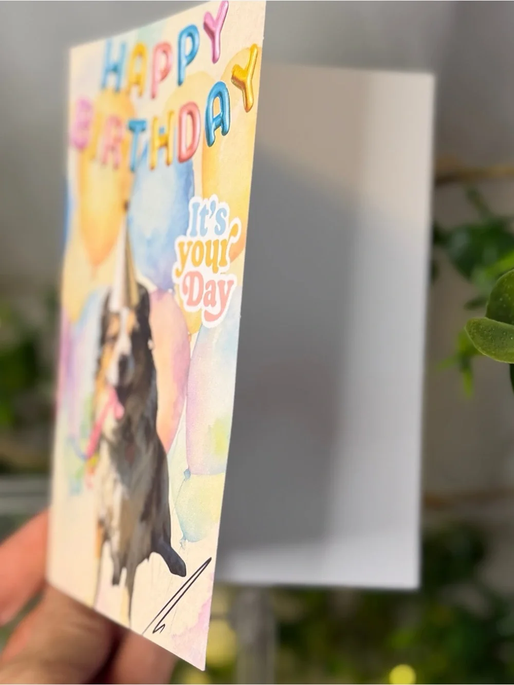 Birthday Dog Photo Card - Multicolor